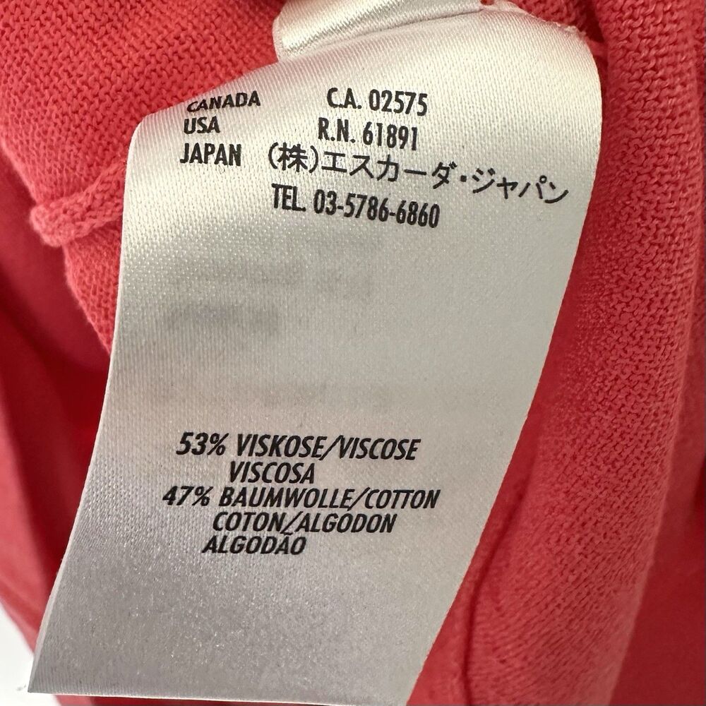 Escada Tank Top 40 Med Sleeveless Knit Coral Career Quiet Luxury Old Money Basic - Picture 5 of 8